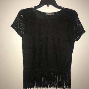 Fun Boho style lace and tassel top